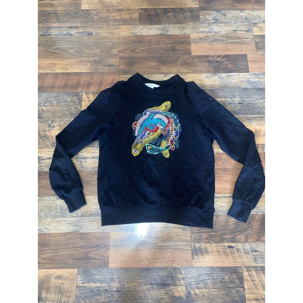 Eleven Paris Nolan Embroidered Peacock Feathers Sweatshirt‎